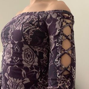 Purple Off the Shoulder Top